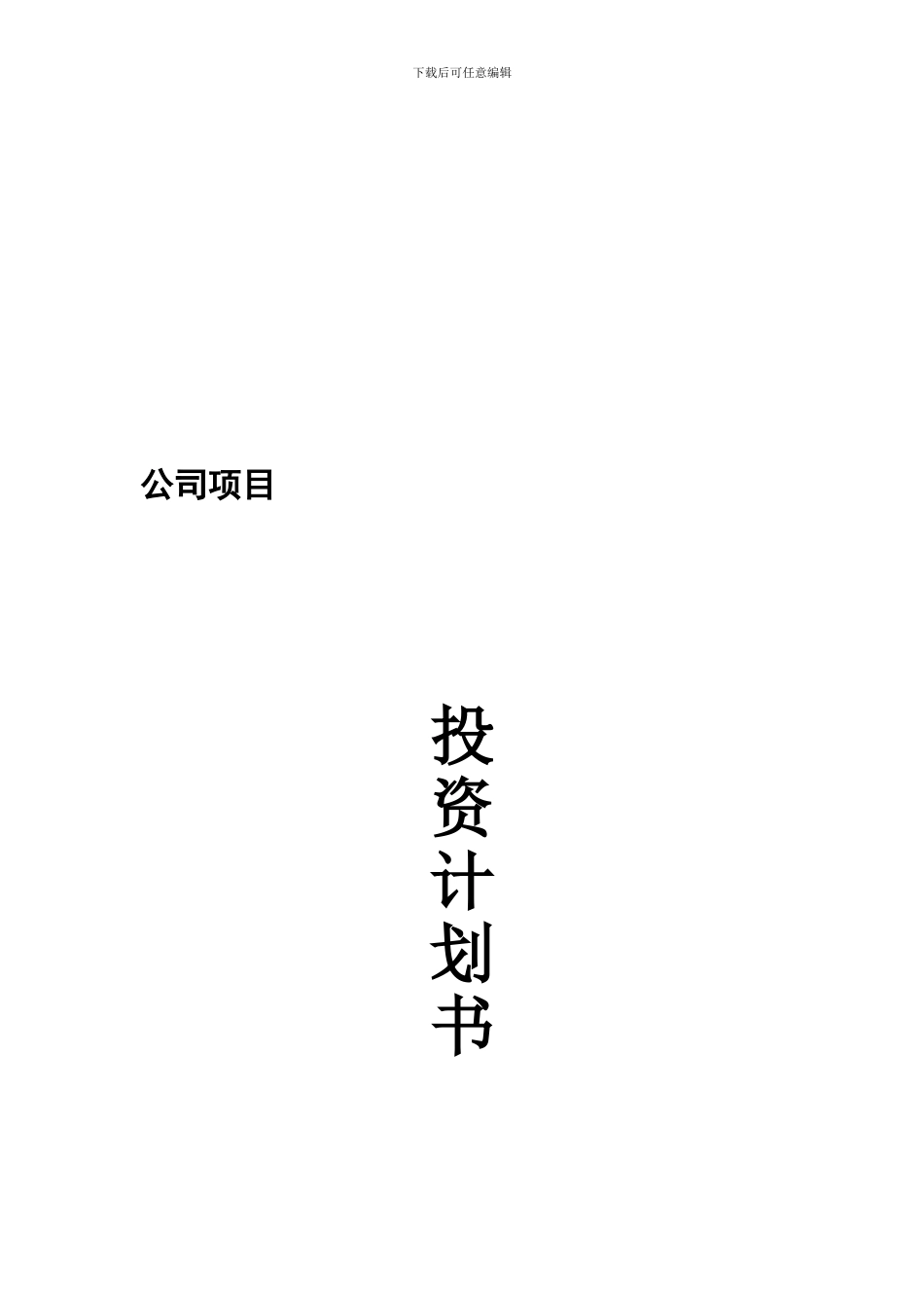 投资计划书模板_第1页
