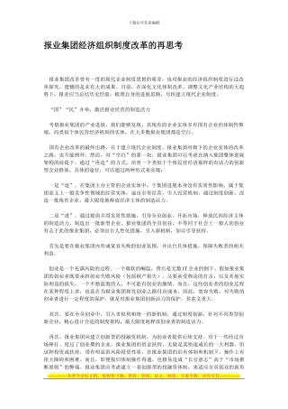 报业集团经济组织制度改革