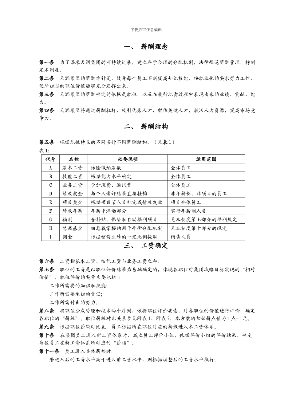 报告五：企业薪酬管理体系制度文本_第3页
