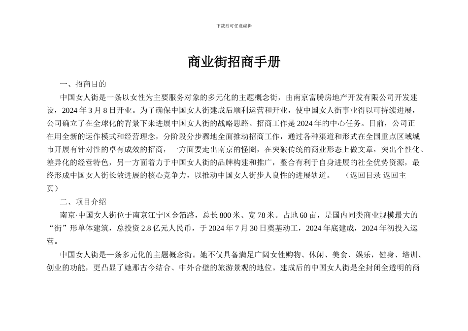招商方案案例-南京女人街_第1页