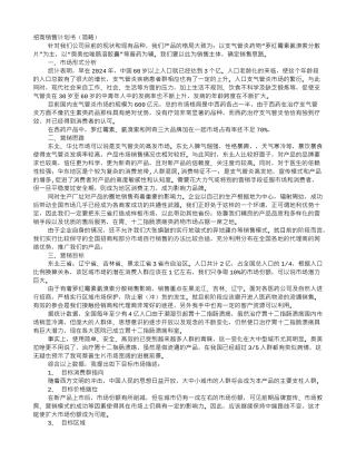 招商销售计划书