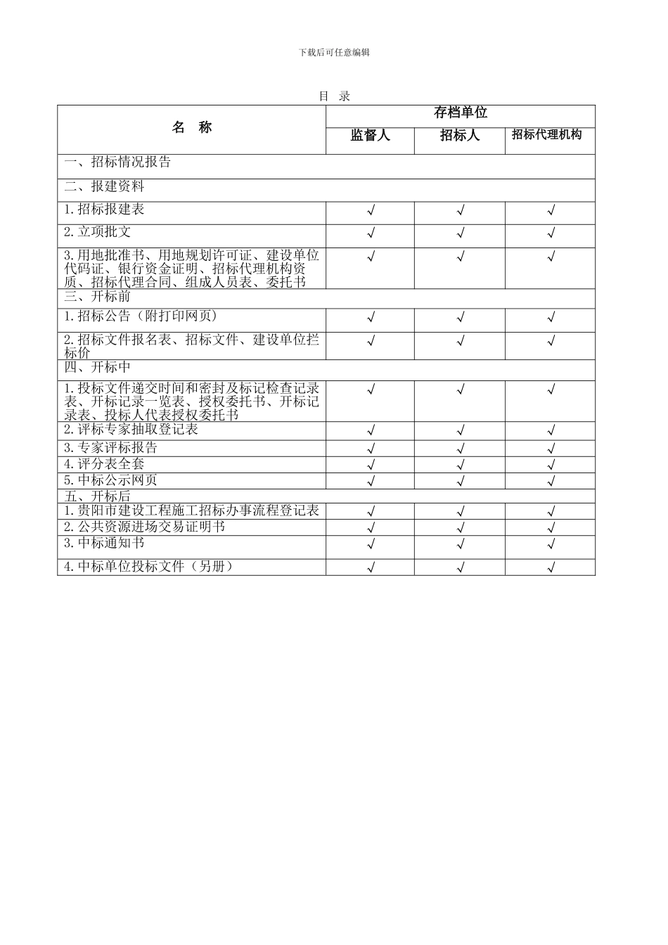 招投标备案资料目录_第1页