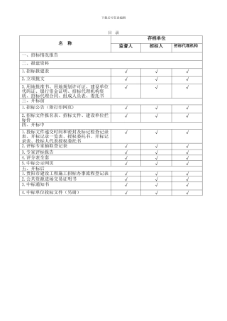 招投标备案资料目录