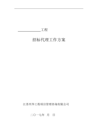 招标代理工作方案