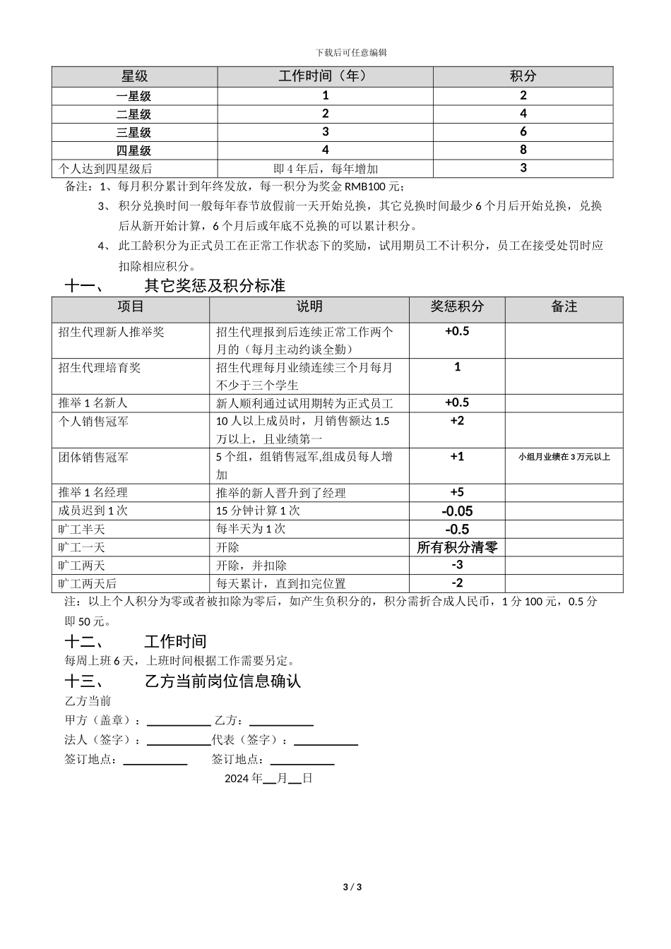 招生组员待遇及提成协议20240915_第3页