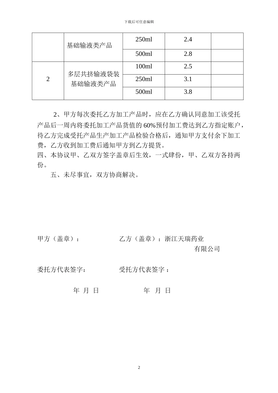 接受境外厂商药品委托加工协议书_第2页