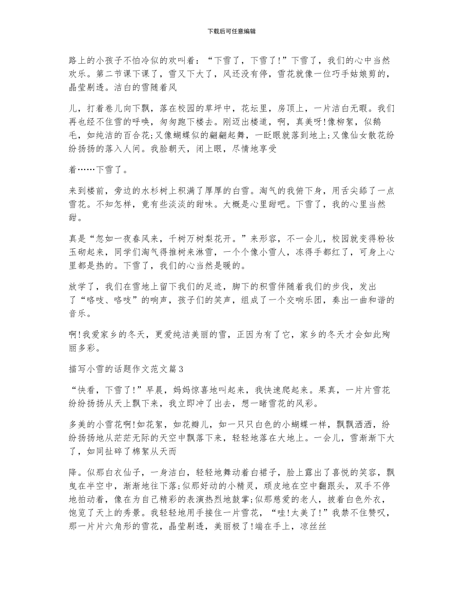 描写小雪的话题作文范文7篇_第2页