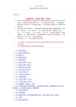 新版商标网上申请的要求