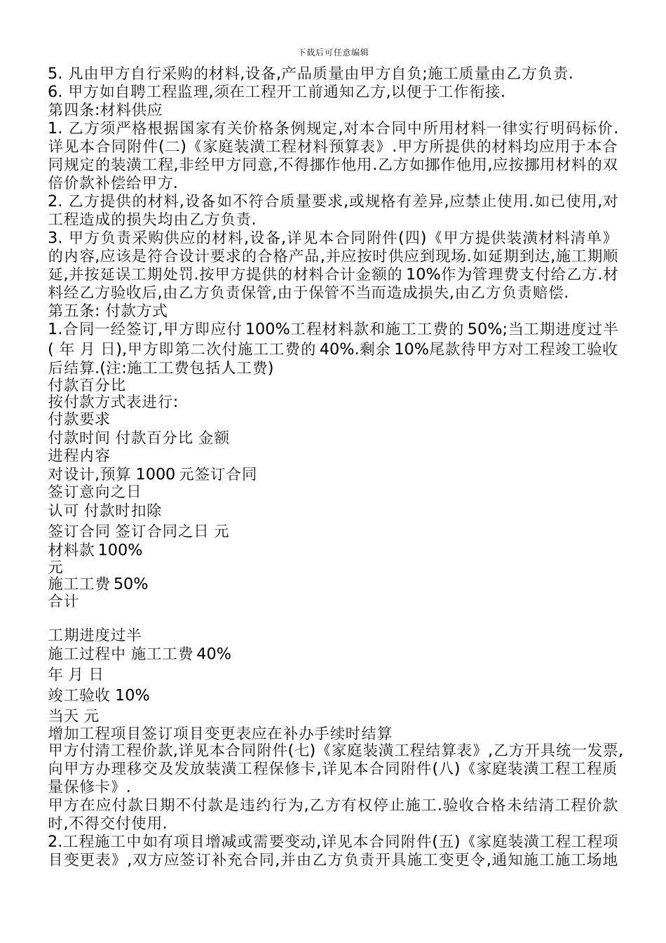 新版家庭装修合同范本_第2页