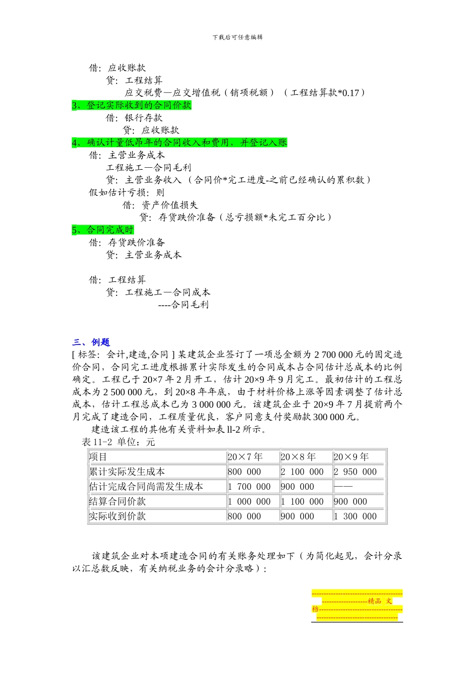 施工合同会计分录_第2页