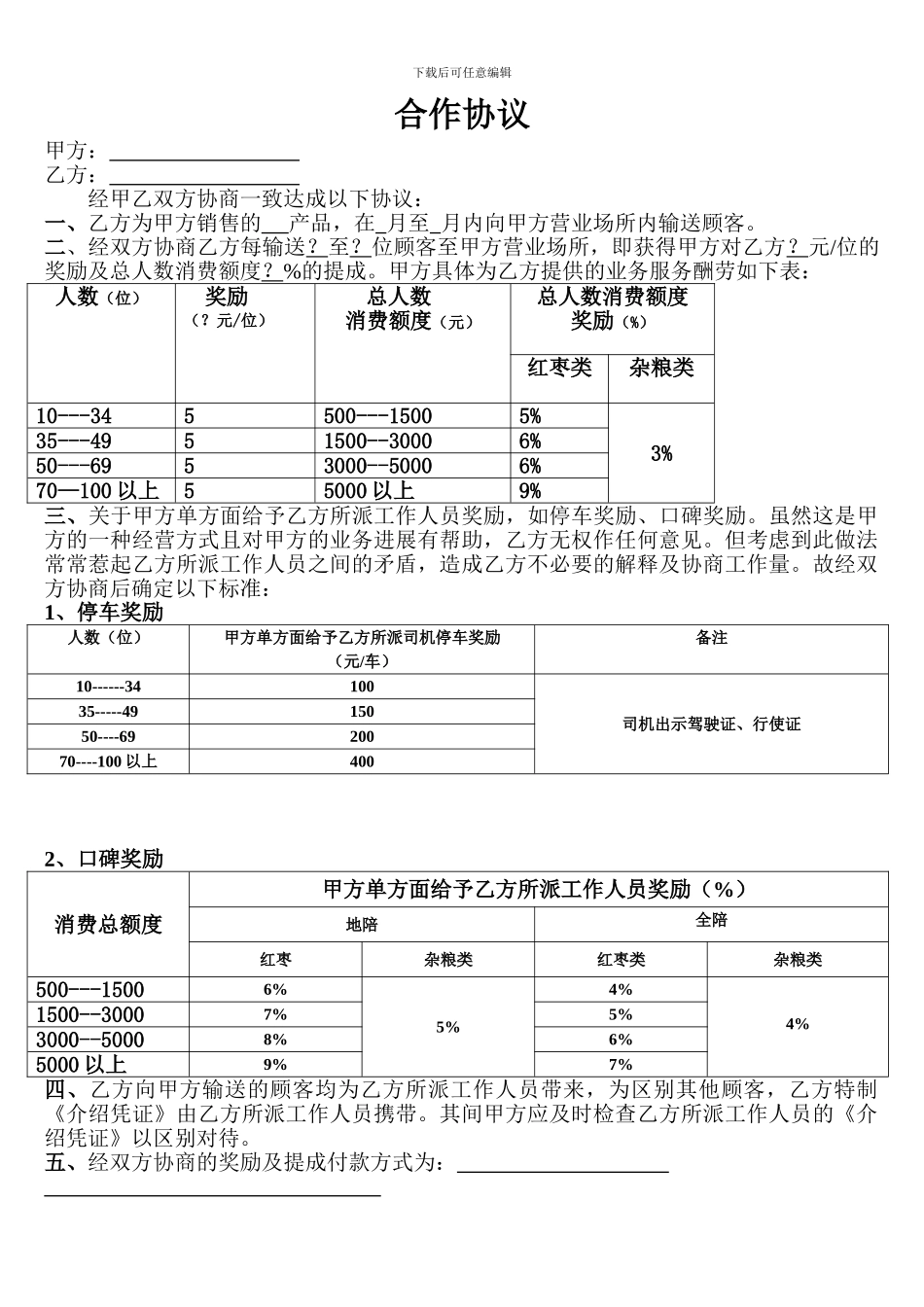 旅行社与景区、购物店合作协议_第1页