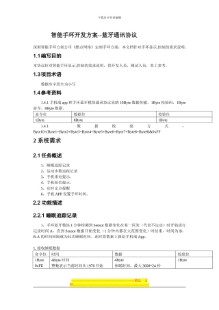 智能手环开发方案--蓝牙通讯协议