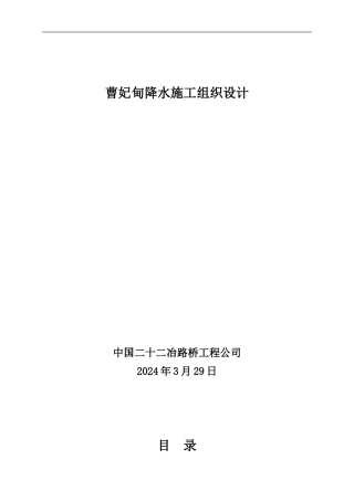 曹妃甸降水工程设计及施工组织方案