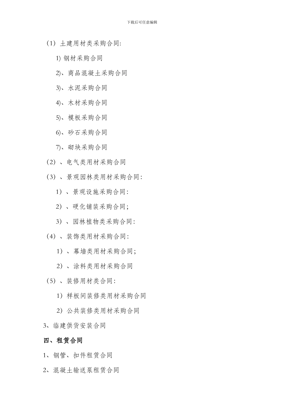 最新分包合同示范文本目录_第3页