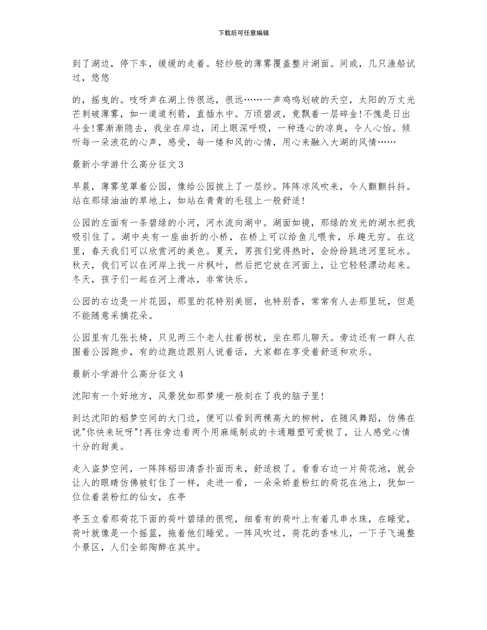 最新小学游什么高分征文5篇_第2页