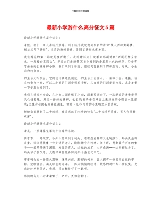 最新小学游什么高分征文5篇