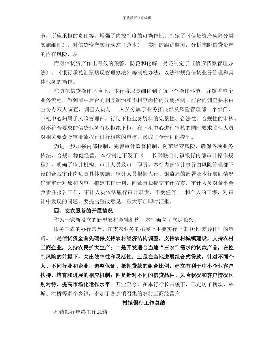 村镇银行工作总结范文_第2页