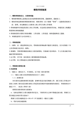 某有限公司绩效考核制度-15页