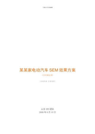 某某家电动汽车SEM效果方案