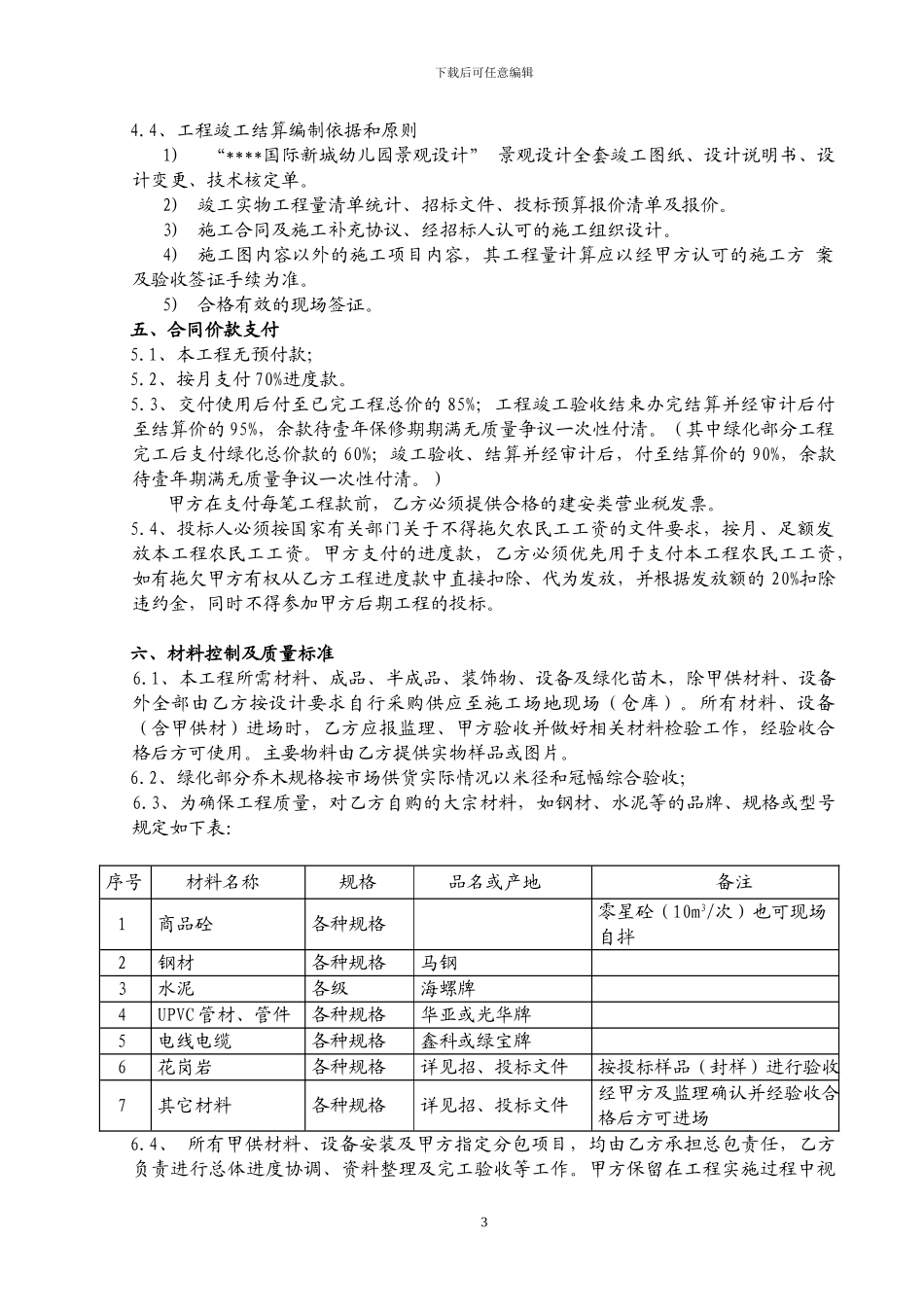 某某幼儿园景观施工合同范本_第3页