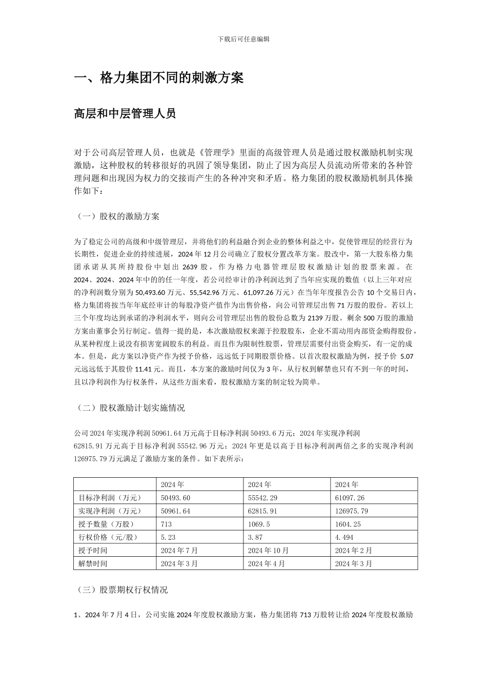 格力公司的激励机制_第1页