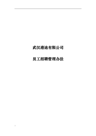 武汉港迪公司-2024年员工招聘管理办法-10页