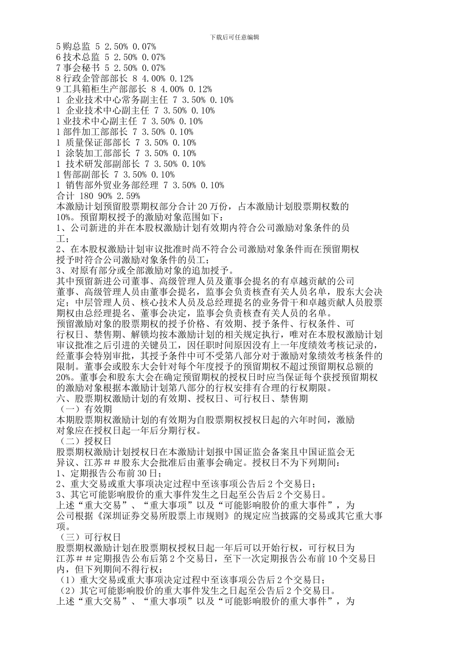 江苏##工具箱柜股份有限公司股权激励方案_第3页