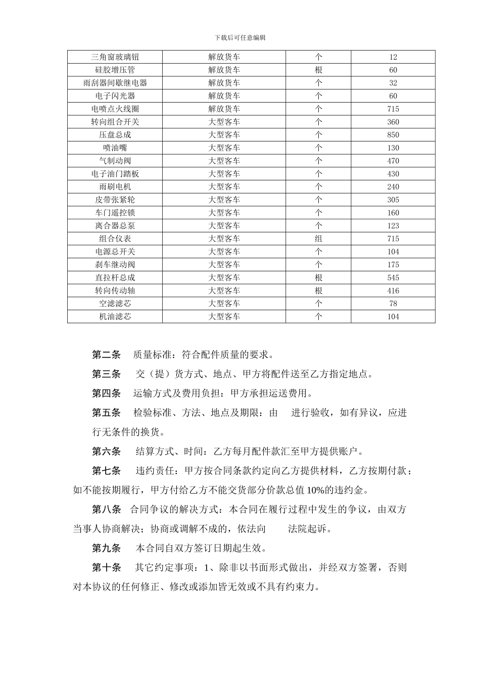 汽车材料采购合同_第2页