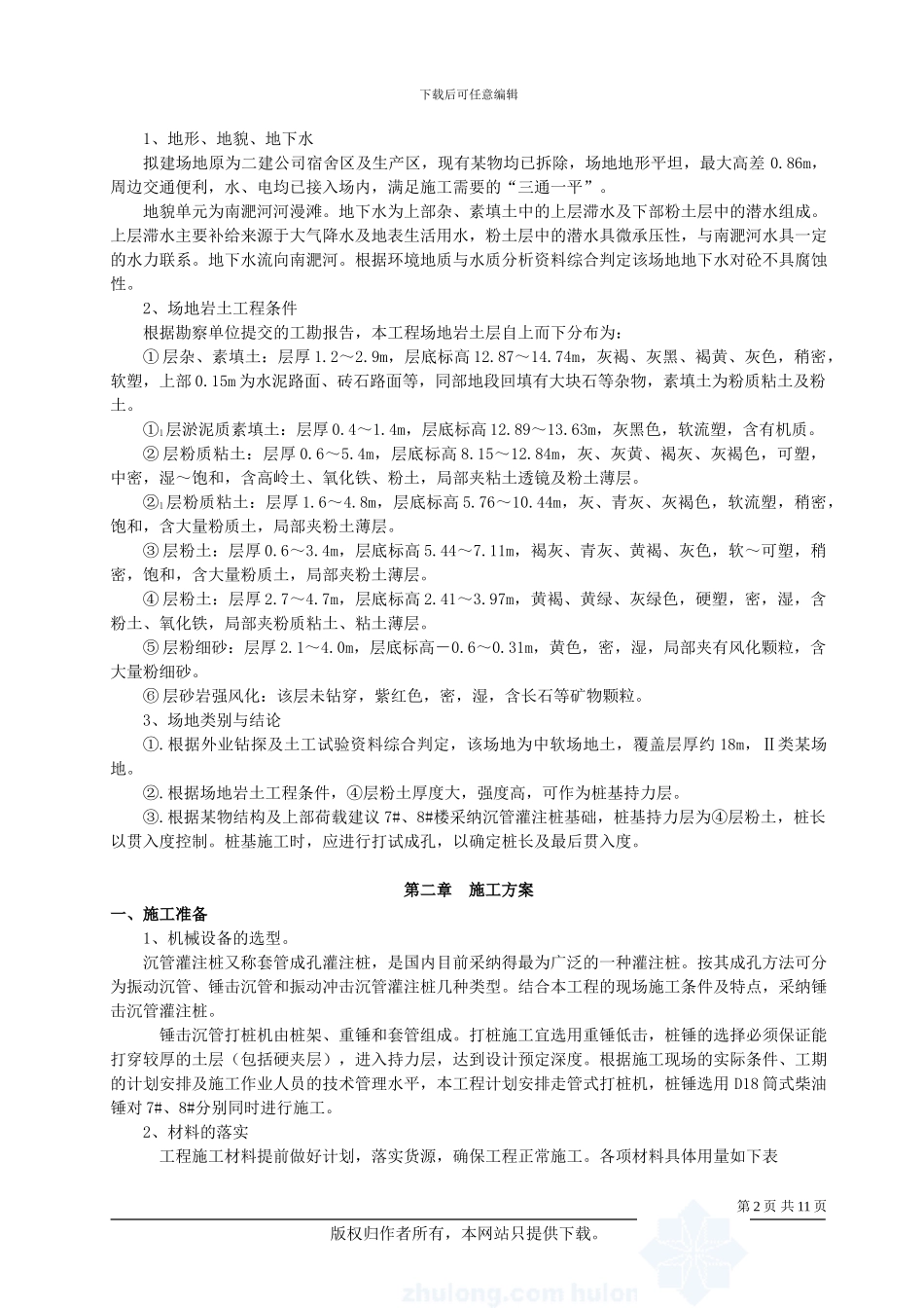 沉管钢筋砼灌注桩施工方案_第2页