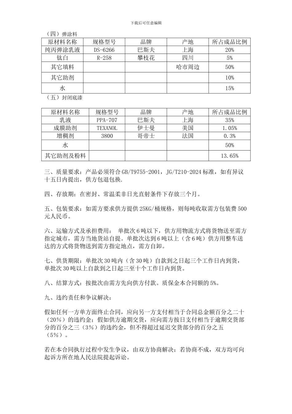 油漆涂料购销合同_第3页