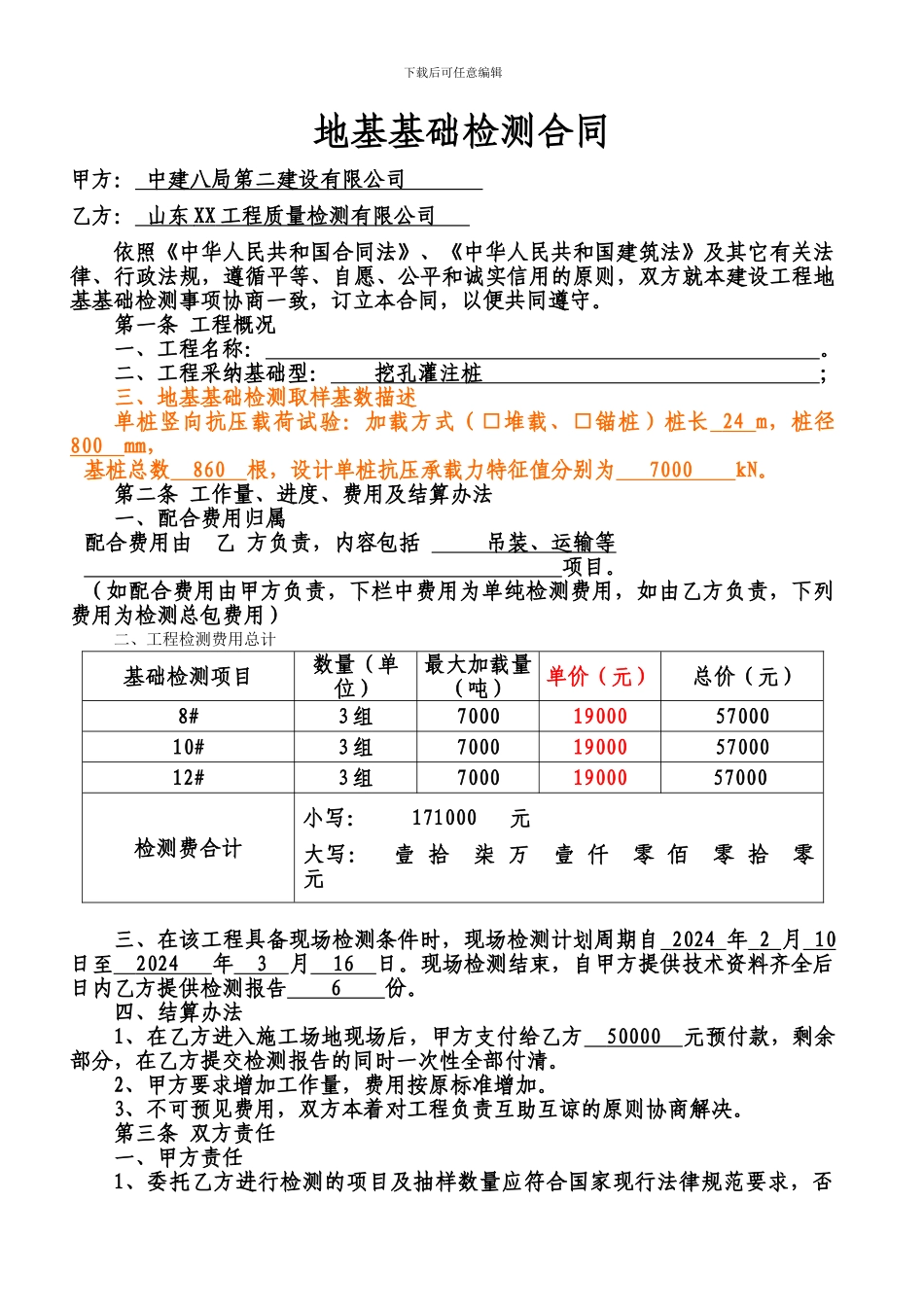 济南地基基础检测合同范本_第1页
