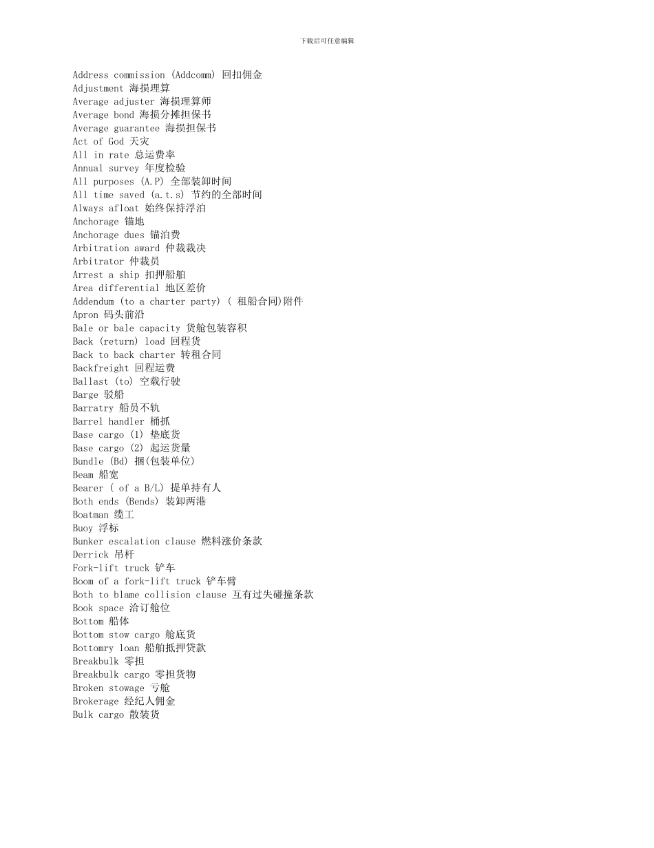 海运物流行业术语的英文翻译_第3页