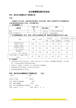 游多多旅行网景区合作协议---巴厘岛旅游