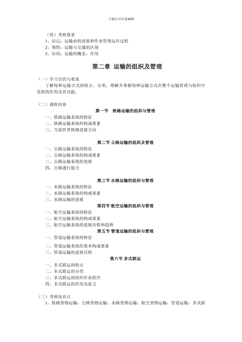 湖北自考-《物流运输管理自学考试大纲》03365-张旭凤_第3页