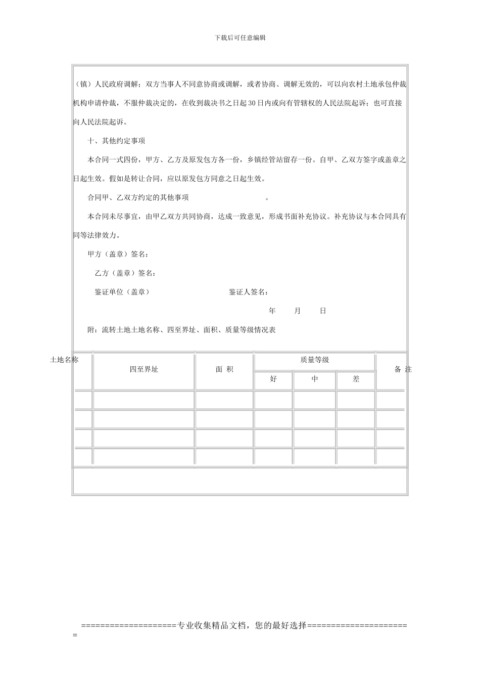 湖南省攸县农村土地流转合同_第3页