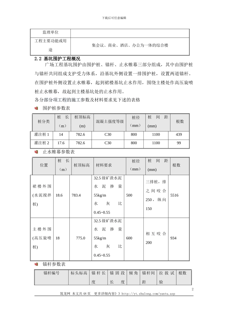 湖滨广场综合项目基坑支护施工方案_第2页