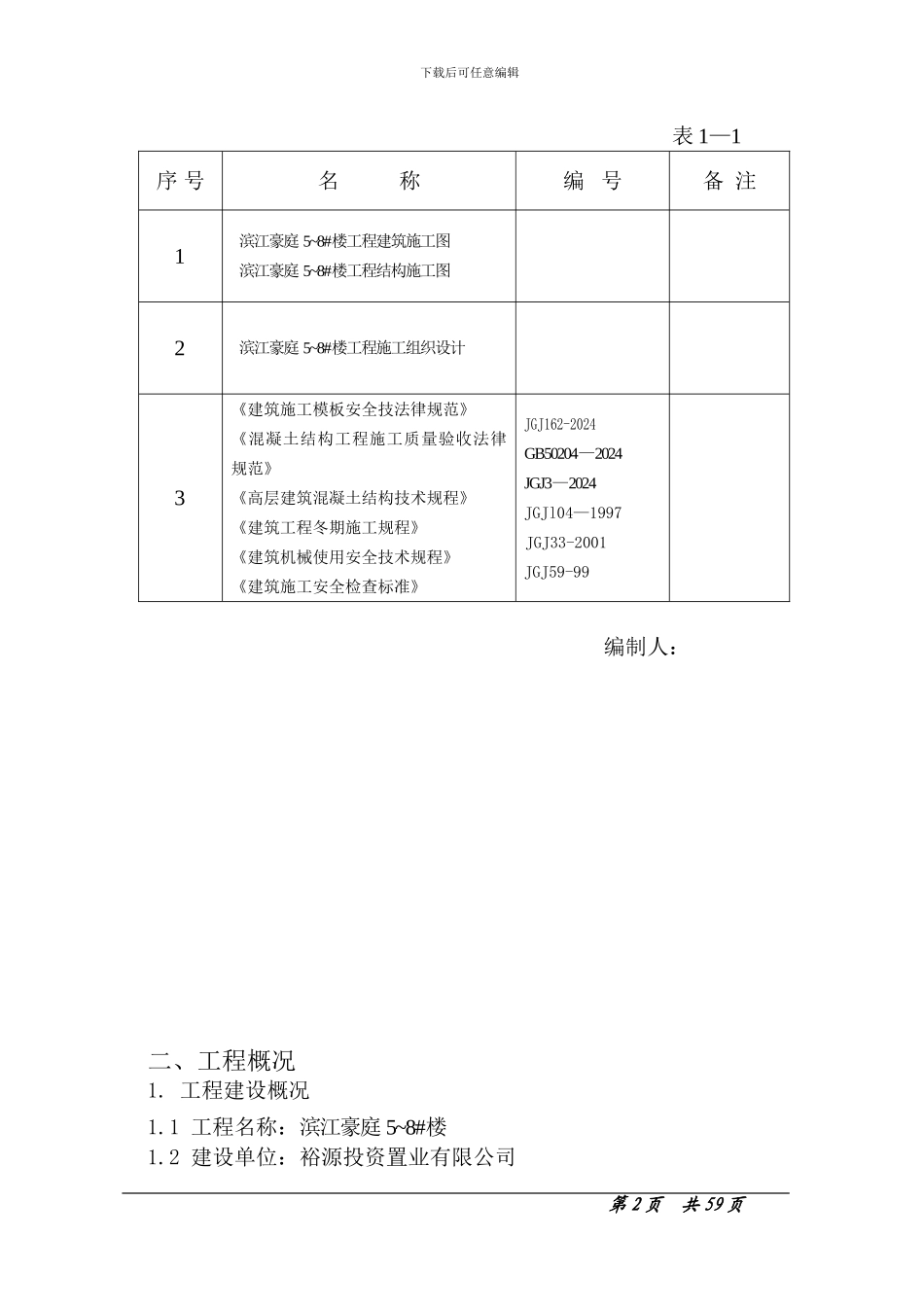 滨江豪庭模板工程施工方案_第2页