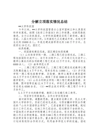 分解立项落实情况总结