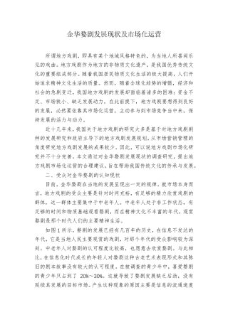 金华婺剧发展现状及市场化运营