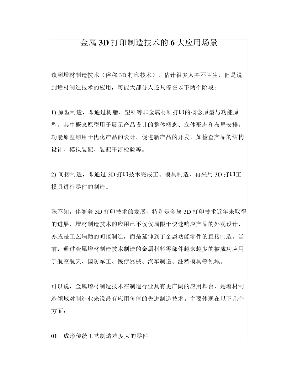 金属3D打印制造技术的6大应用场景_第1页