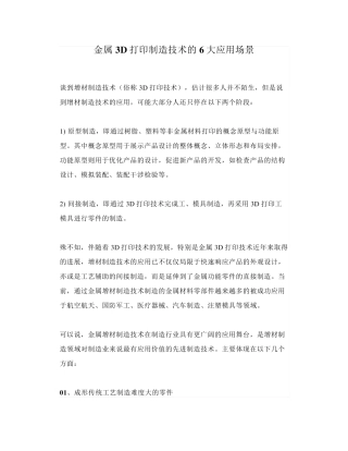 金属3D打印制造技术的6大应用场景