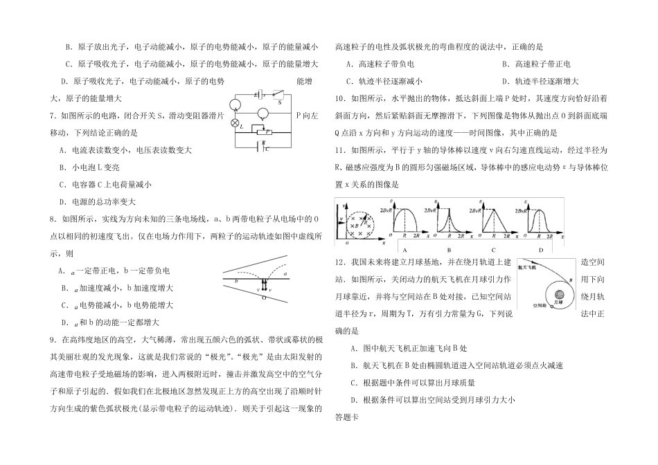 高考考试物理测试仿真模拟试卷_第2页