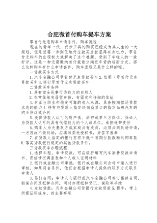 合肥微首付购车提车方案_1