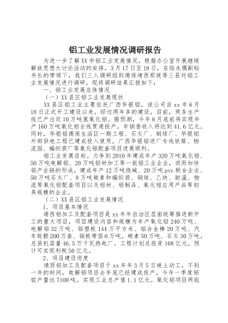 铝工业发展情况调研报告_1