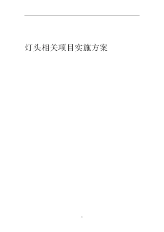 2023年灯头相关项目实施方案