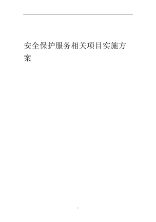 2023年安全保护服务相关项目实施方案