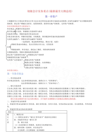 《初级会计实务》重点归纳(最新最全)