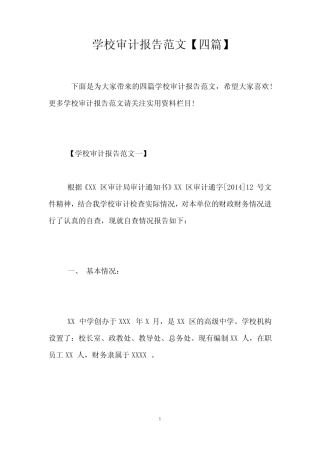 学校审计报告范文【四则】