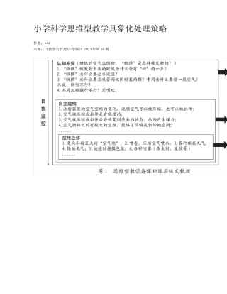 小学科学思维型教学具象化处理策略