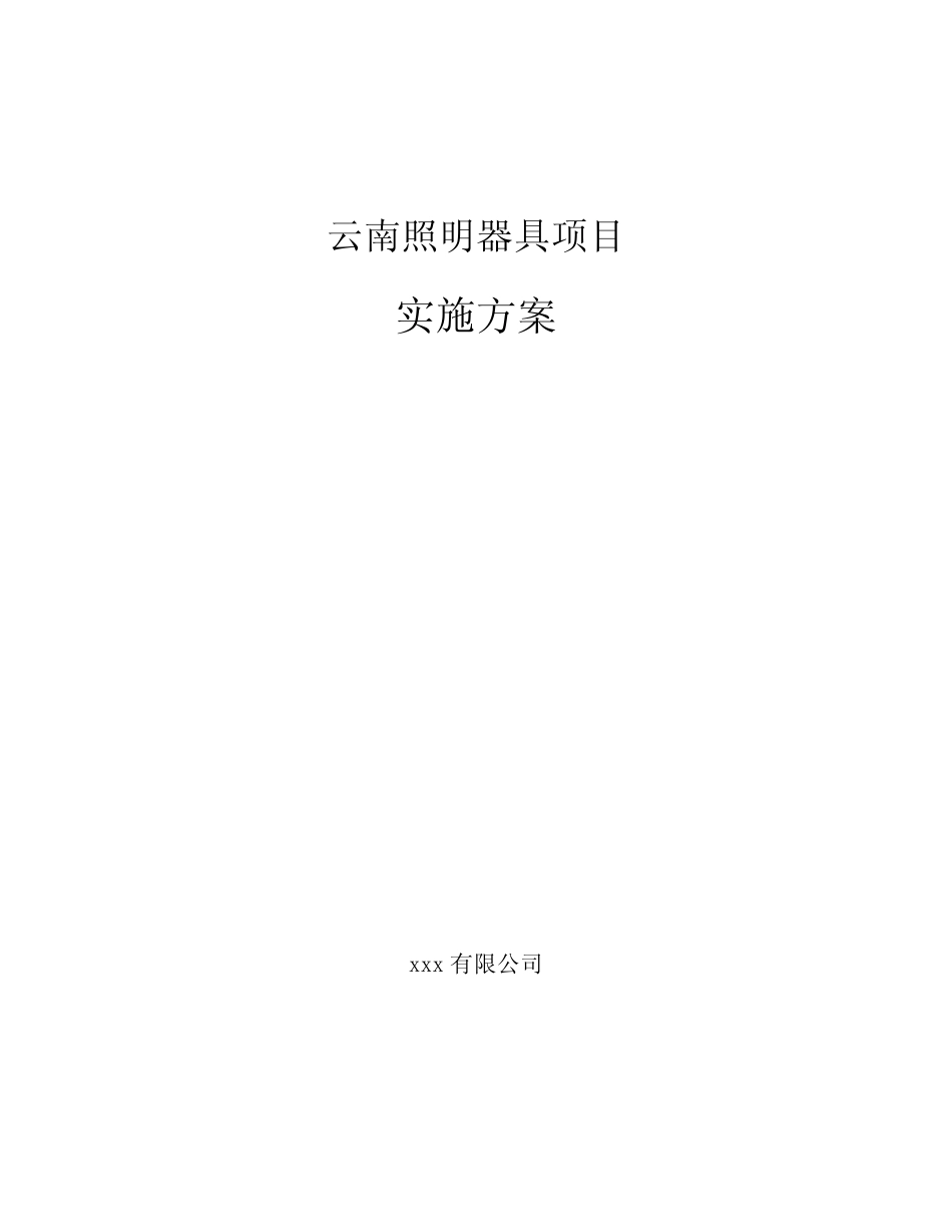 云南照明器具项目实施方案_第1页